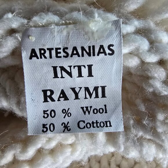 ARTESANIAS  INTI RAYMI ( L/XL ) Chunky Knit Wool/Cotton Sweater - Picture 7 of 7